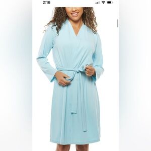 Gorgeous, bathrobe blue ribbed duster  robe well-made lightweight size M